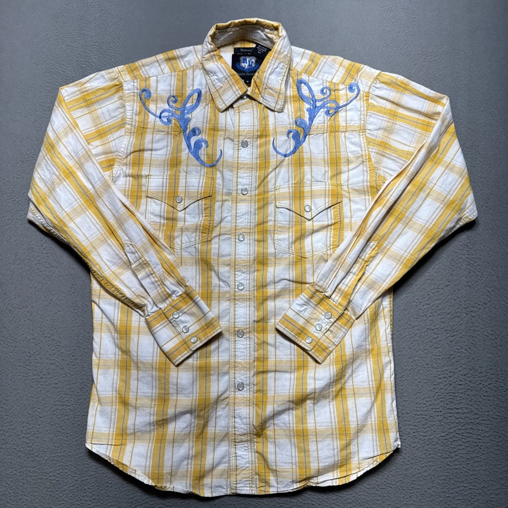 Resistol University Western Cowboy Rodeo Rancher Mens M‎ Pearl Snaps Embroidered